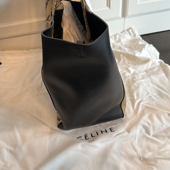 Celine Medium Phantom Leather & Python Cabas Bag - Picture 4 of 10